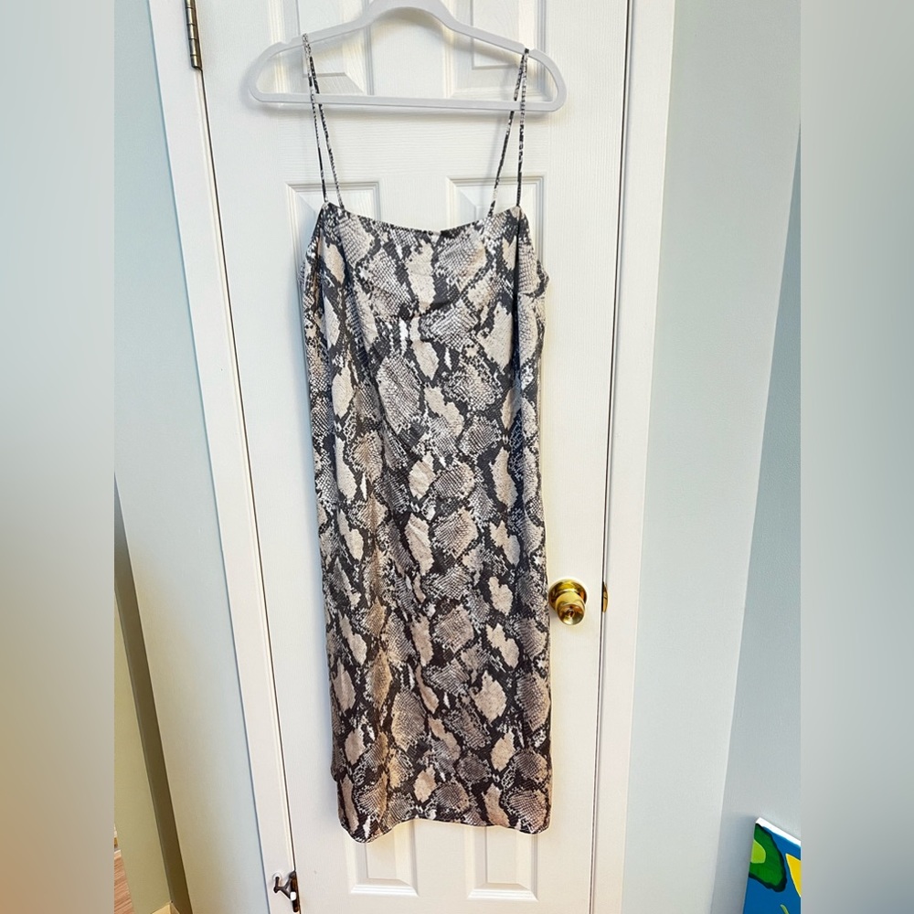 Snakeskin dress with side slits, H&M, Large